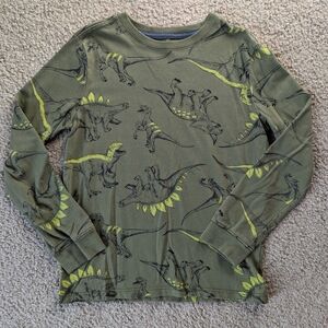 Cat & Jack Olive Dinosaur Long Sleeve Tee